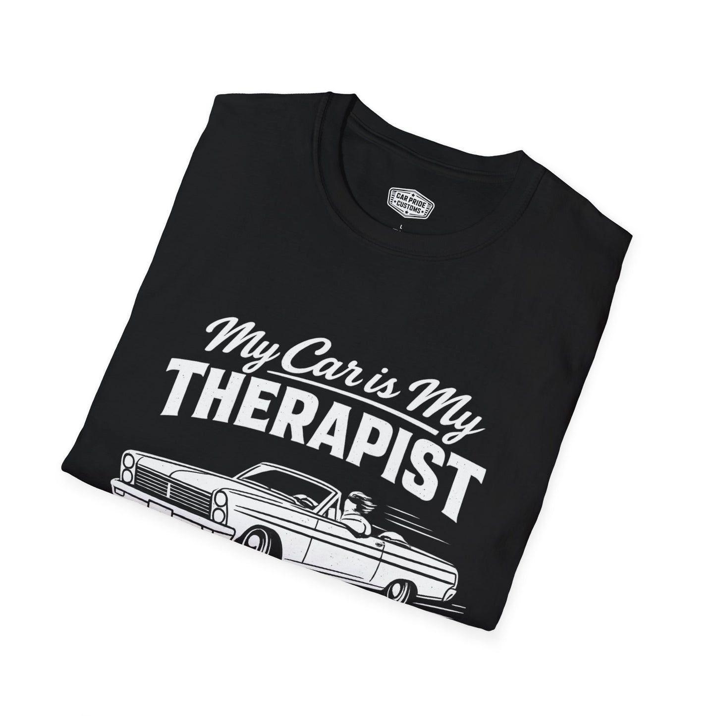 My Car is My Therapist | 1965 Ford Fairlane T-Shirt | Funny Classic Car Graphic Tee | Ford Convertible Shirt