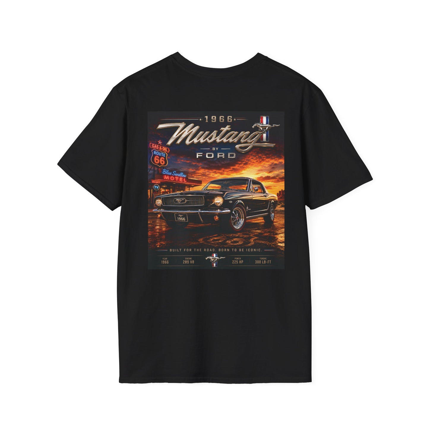 1966 Classic Pony Car Retro Route 66 Tee | Car Lover T-Shirt | Fathers Day Gift | Mustang Tee