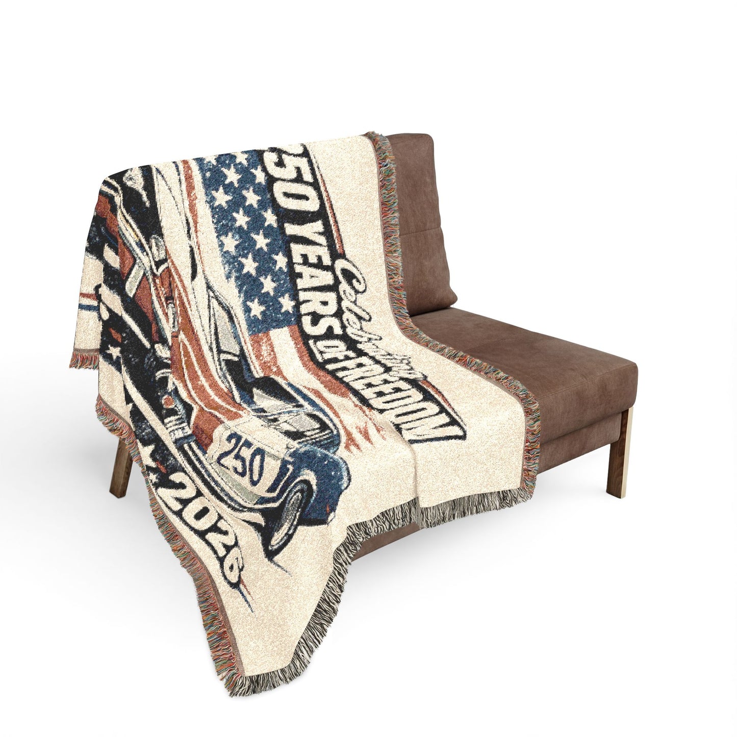 Mustang Woven Throw Americana Patriotic Blanket | Automotive Home Decor | Collector Gift | Fathers Day Gift | Car Lover Gift