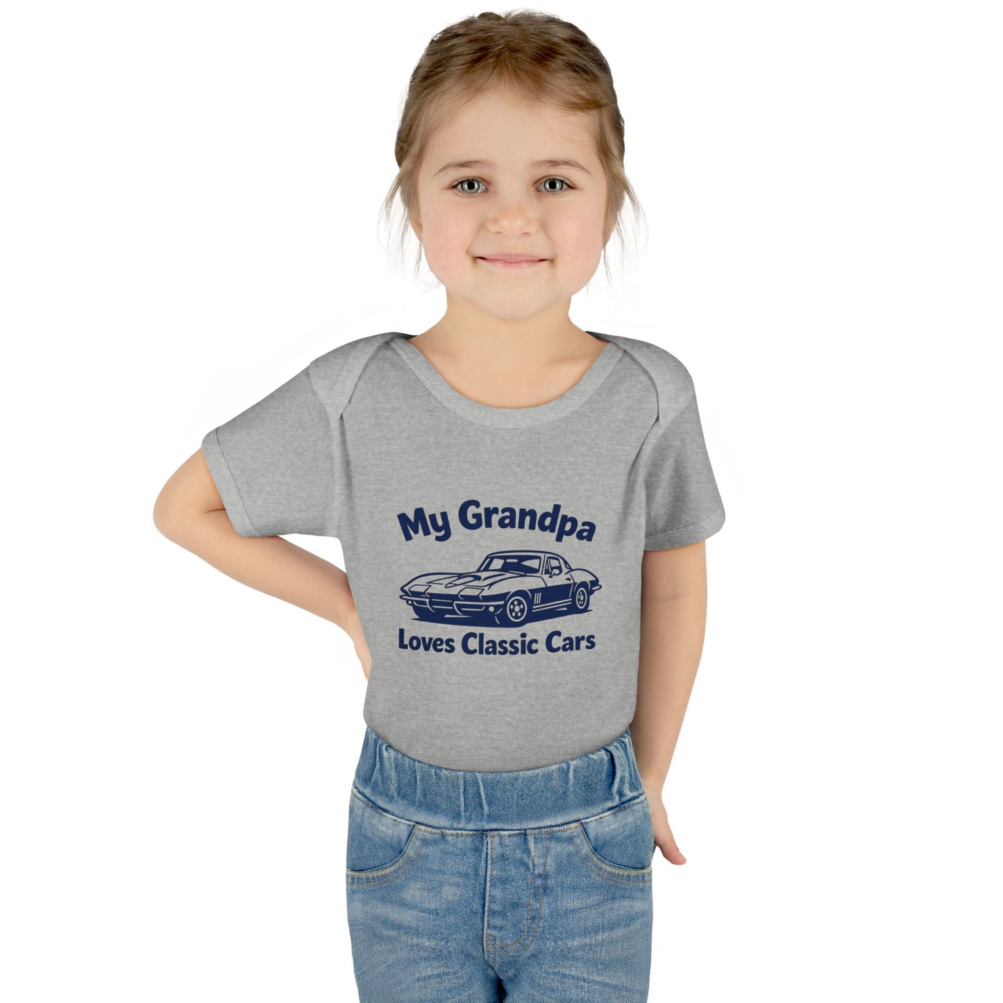 Funny Car Baby Onesie | Classic Car | Grandpa Car Lover Gift | 1967 Chevrolet Corvette | Grandpa Likes Cars
