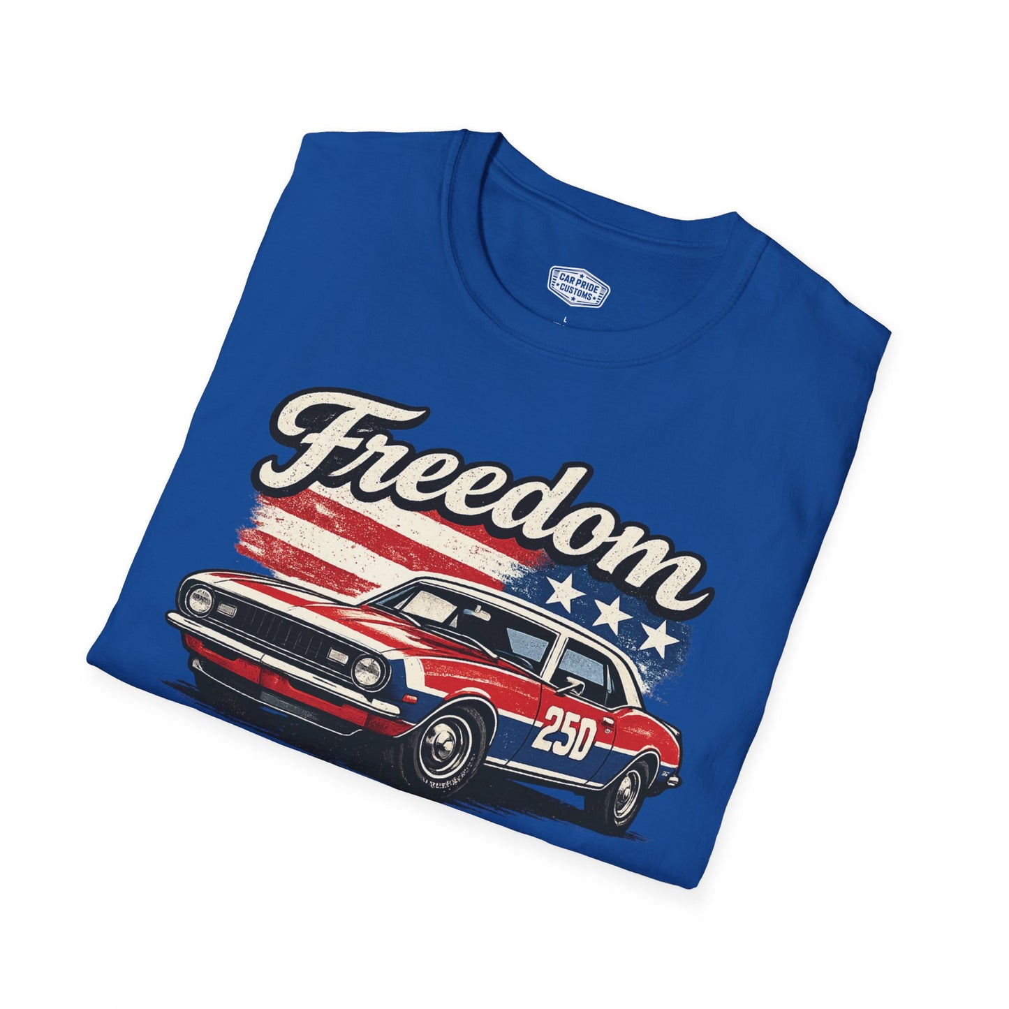 Freedom Camaro 250 Patriotic American Muscle Car T-Shirt | Fathers Day Gift | Car Enthusiast Tee