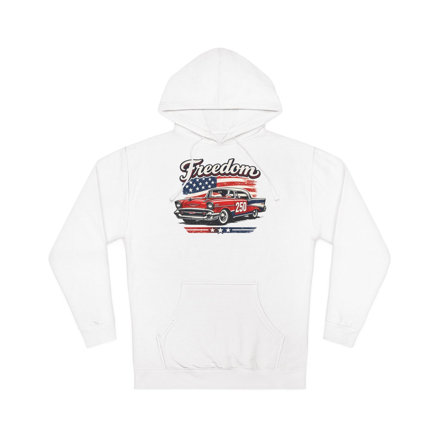 Freedom Chevrolet Bel Air 250 Patriotic American Muscle Car Hoodie| Fathers Day Gift | Car Enthusiast Hoodie