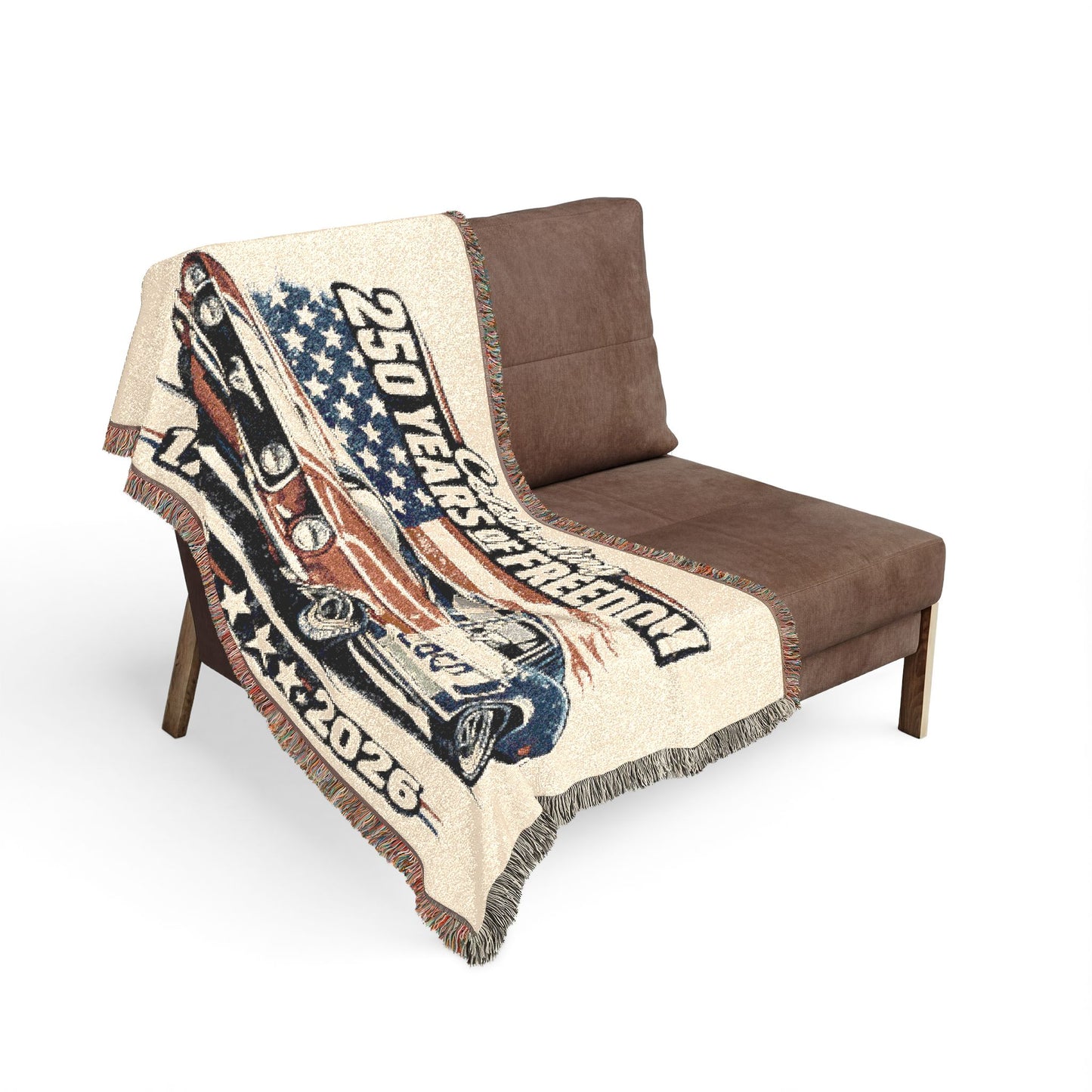 Mustang Woven Throw Americana Patriotic Blanket | Automotive Home Decor | Collector Gift | Fathers Day Gift | Car Lover Gift