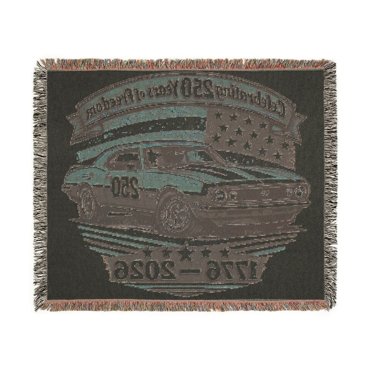 Classic Camaro Woven Throw Americana Patriotic Blanket | Automotive Home Decor | Collector Gift | Fathers Day Gift | Car Lover Gift
