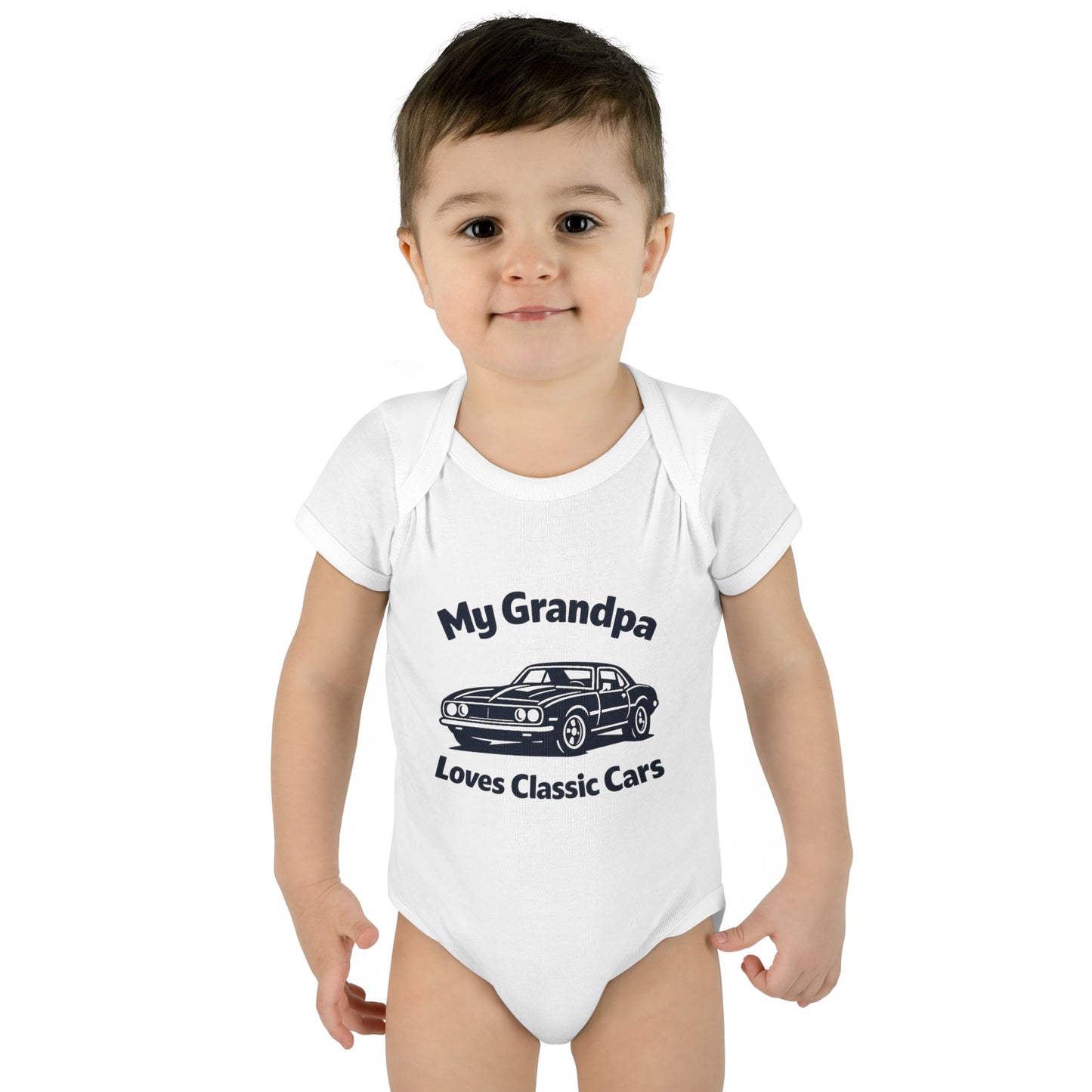 Funny Car Baby Onesie | Classic Car | Grandpa Car Lover Gift | 1968 Chevrolet Camaro | Grandpa Likes Cars