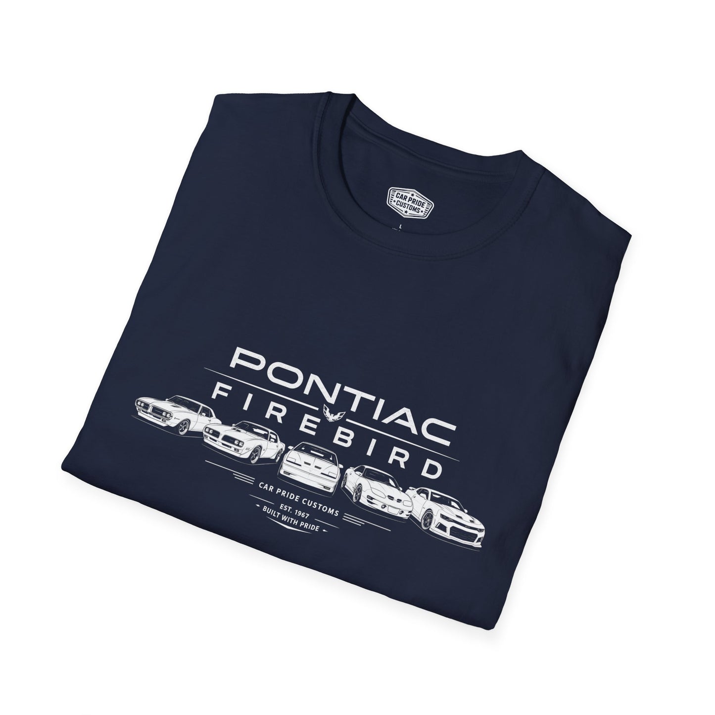 Pontiac Firebird Evolution T-Shirt | American Muscle Car Graphic Tee | Vintage Pontiac Shirt for Car Enthusiasts