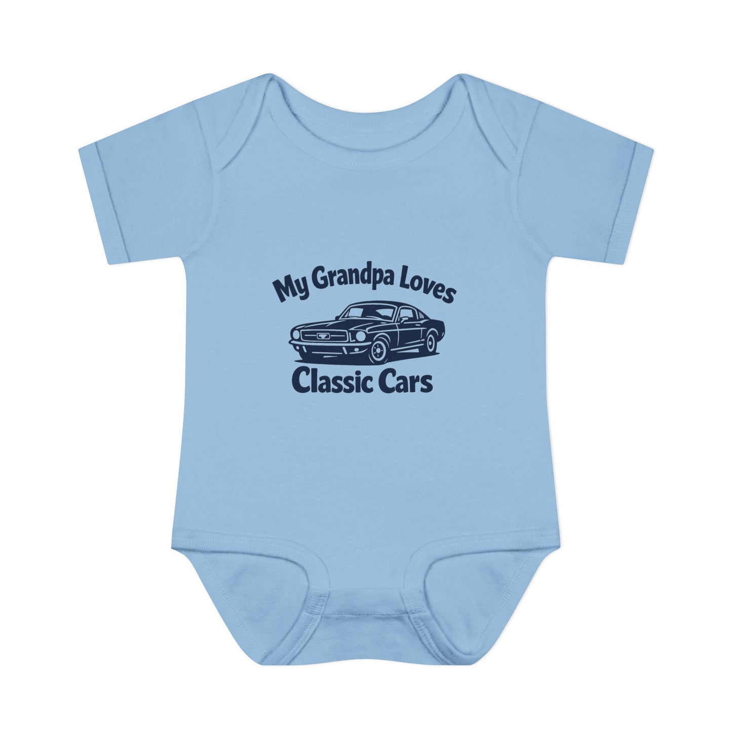 Funny Car Baby Onesie | Classic Car | Grandpa Car Lover Gift | 1968 Ford Mustang | Grandpa Likes Cars