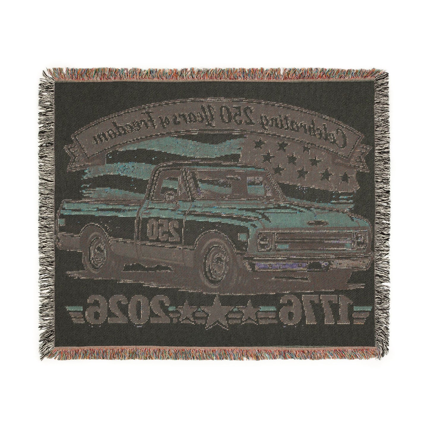 Chevy C10 Pickup SS Woven Throw Americana Patriotic Blanket | Automotive Home Decor | Collector Gift | Fathers Day Gift | Car Lover Gift