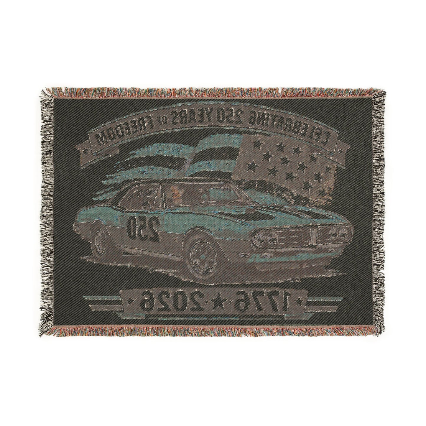 Classic Firebird Woven Throw Americana Patriotic Blanket | Automotive Home Decor | Collector Gift | Fathers Day Gift | Car Lover Gift