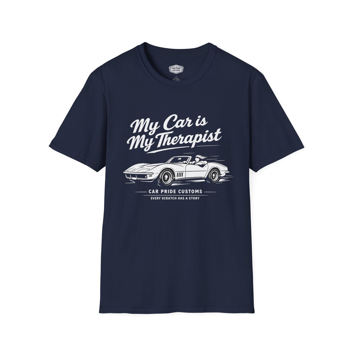 My Car is My Therapist | 1969 Chevy Corvette T-Shirt | Funny Stingray Graphic Tee | Classic Corvette Shirt