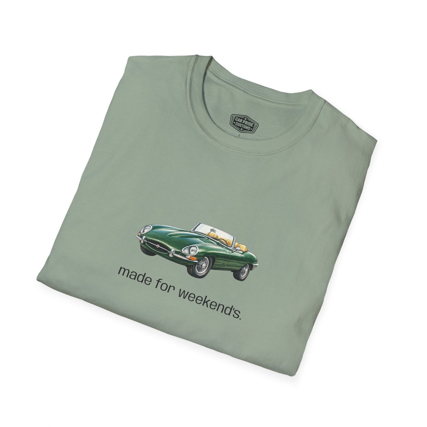 Jaguar E-Type Made For Weekends T-Shirt | British Sports Car Tee | Personalized Jaguar Shirt