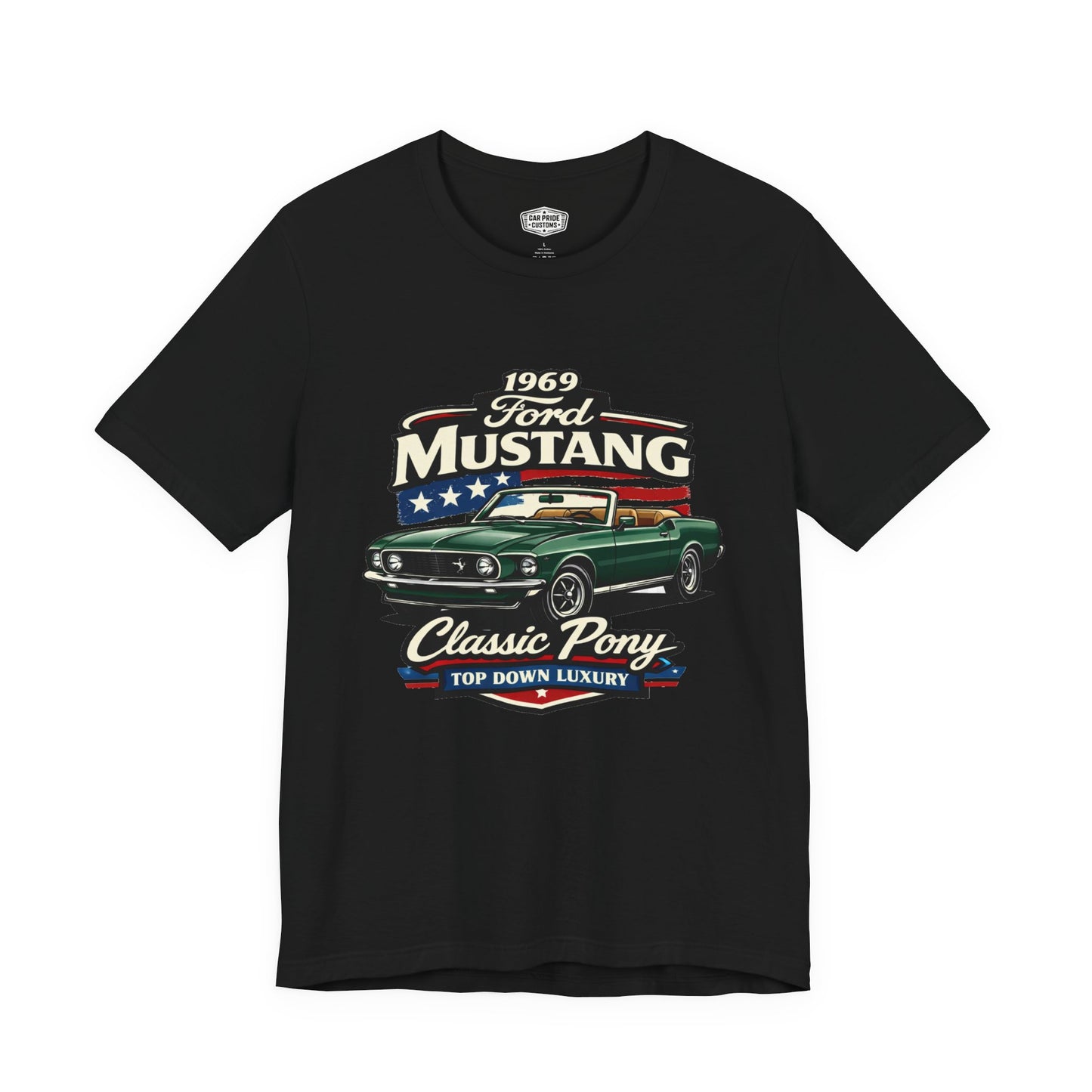 1969 Ford Mustang Convertible Green Pride - Premium Tee