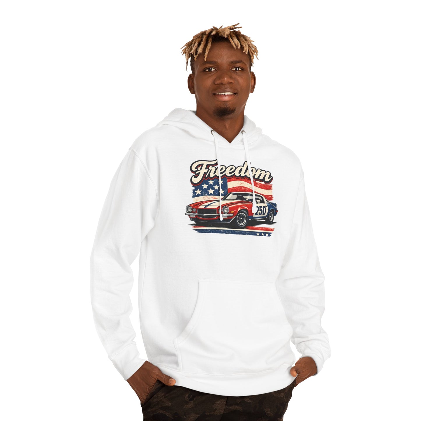 Freedom Classic Trans AM 250 Patriotic American Muscle Car Hoodie| Fathers Day Gift | Car Enthusiast Hoodie
