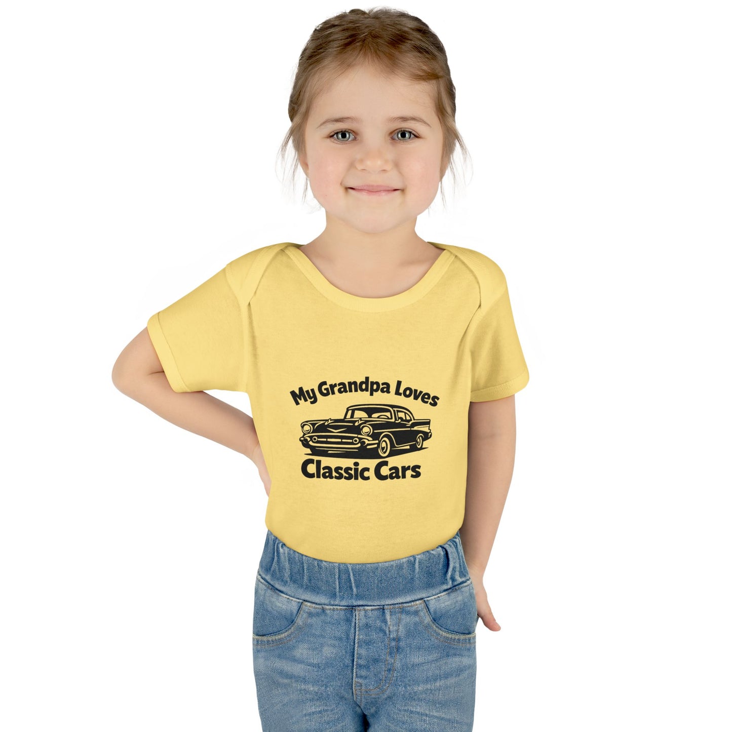 Funny Car Baby Onesie | Classic Car | Grandpa Car Lover Gift | 1957 Chevrolet Bel Air | Grandpa Likes Cars
