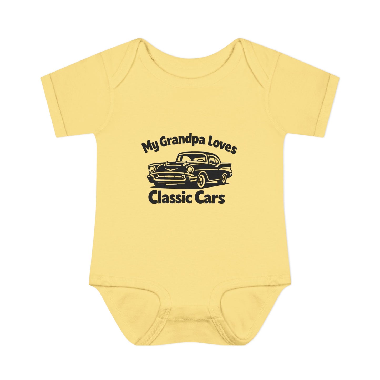 Funny Car Baby Onesie | Classic Car | Grandpa Car Lover Gift | 1957 Chevrolet Bel Air | Grandpa Likes Cars