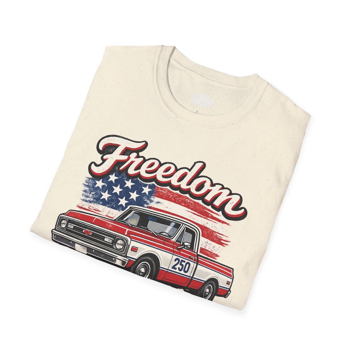 Freedom Chevy C10 Pickup 250 Patriotic American Muscle Car T-Shirt | Fathers Day Gift | Car Enthusiast Tee