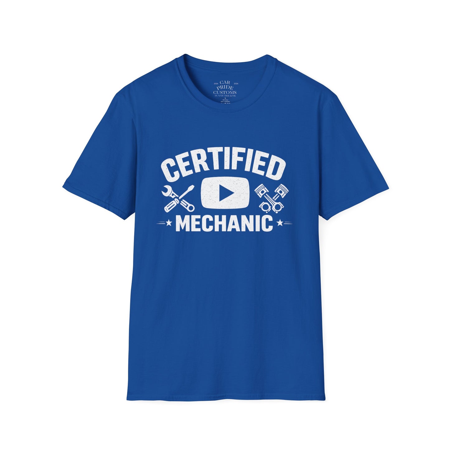 Certified Mechanic Simple | Funny Car Lover T-Shirt | Fathers Day Gift for Dad | YouTube | Car Lover Gift