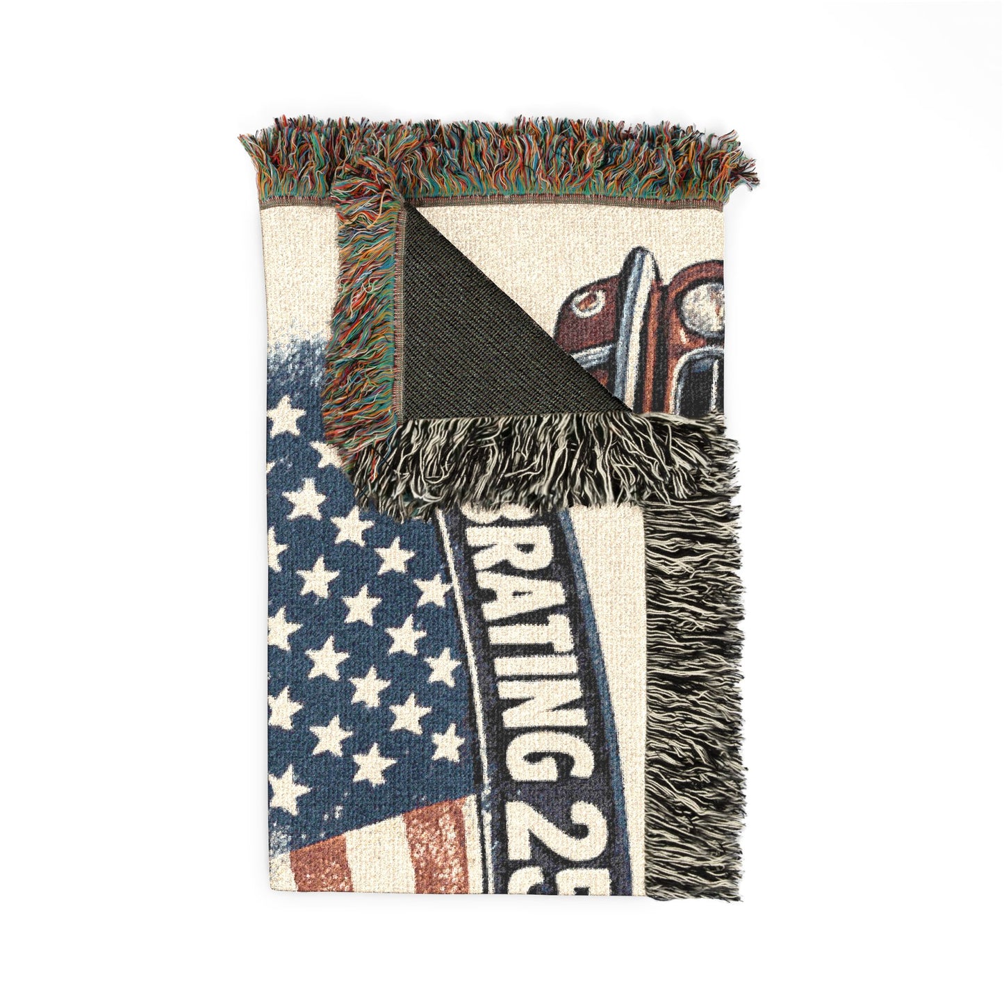 Classic Mustang Woven Throw Americana Patriotic Blanket | Automotive Home Decor | Collector Gift | Fathers Day Gift | Car Lover Gift
