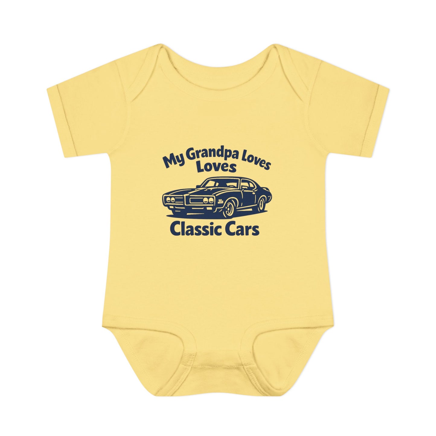 Funny Car Baby Onesie | Classic Car | Grandpa Car Lover Gift | 1968 Pontiac GTO | Grandpa Likes Cars