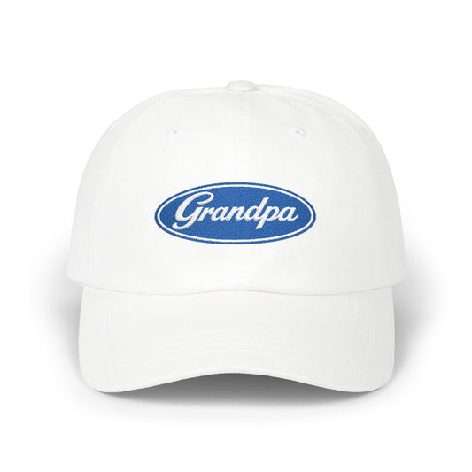 Grandpa Logo Embroidered Hat | Classic Oval Grandpa Cap | Personalized Grandpa Gift | Father's Day Hat for Grandpa | Vintage Style Dad Hat