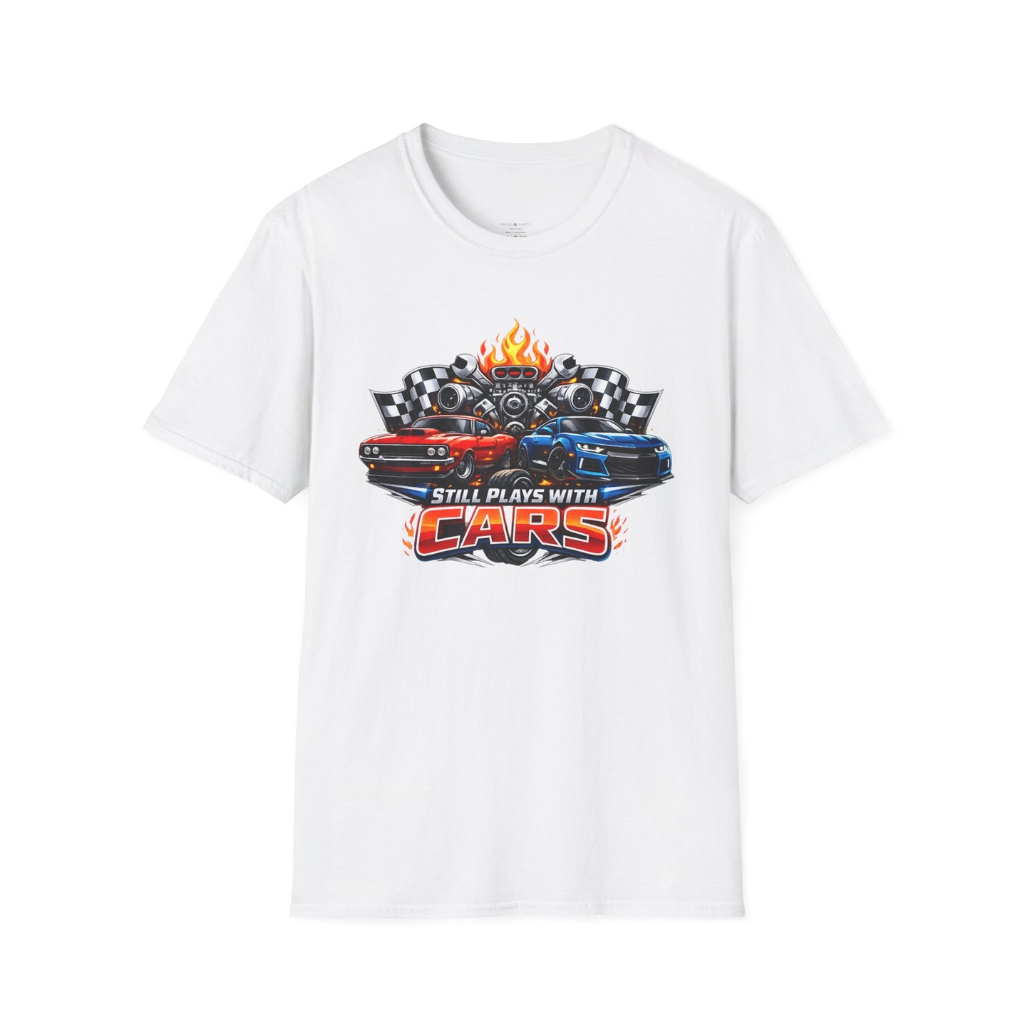 Still Plays with Cars | Funny T-Shirt | Fathers Day Gift for Dad | Muscle Car Shirt | Car Lover Gift
