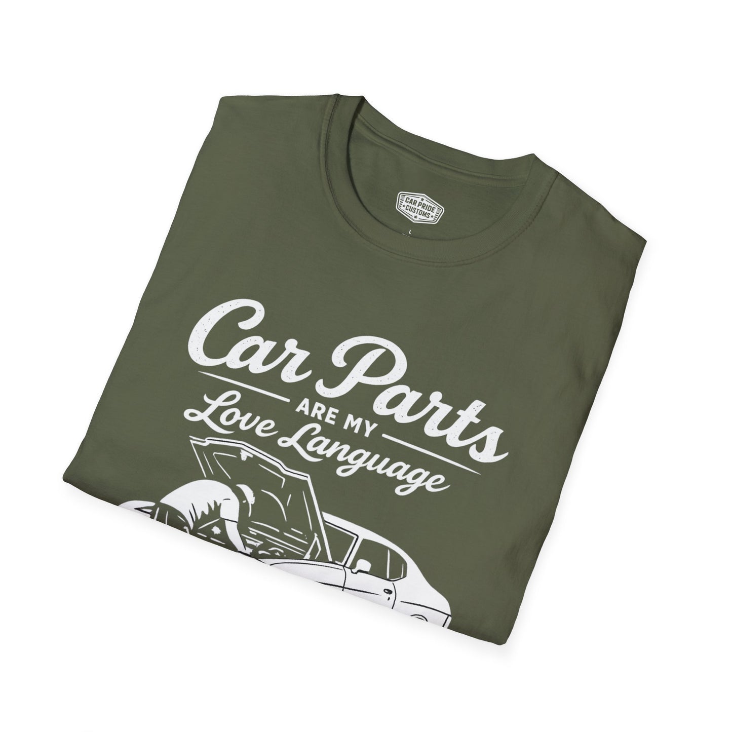 Car Parts Are My Love Language T-Shirt | Funny Chevelle Mechanic Graphic Tee | Chevrolet Muscle Shirt