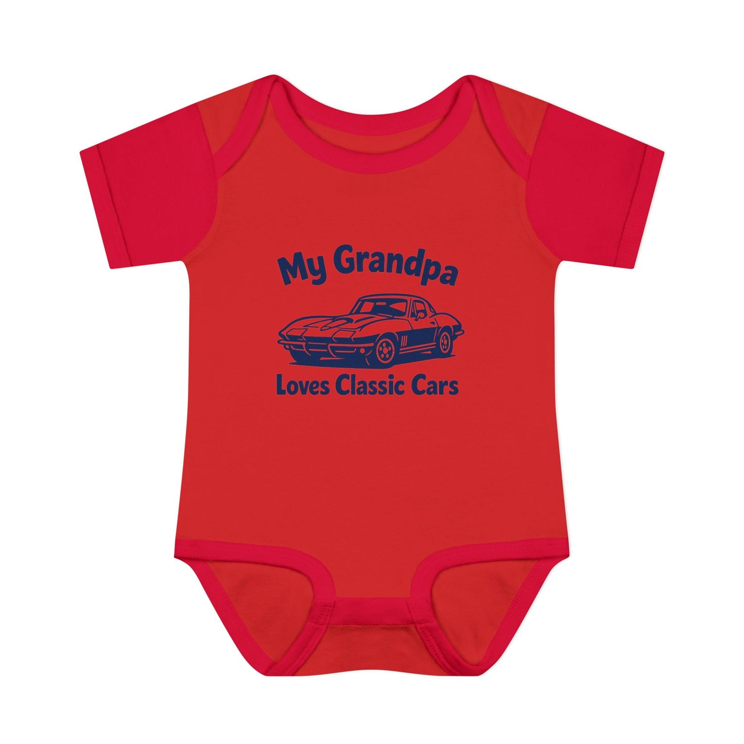 Funny Car Baby Onesie | Classic Car | Grandpa Car Lover Gift | 1967 Chevrolet Corvette | Grandpa Likes Cars