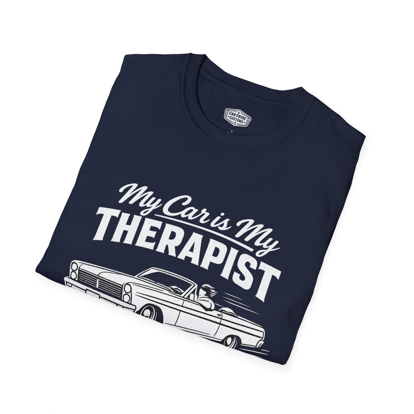 My Car is My Therapist | 1965 Ford Fairlane T-Shirt | Funny Classic Car Graphic Tee | Ford Convertible Shirt