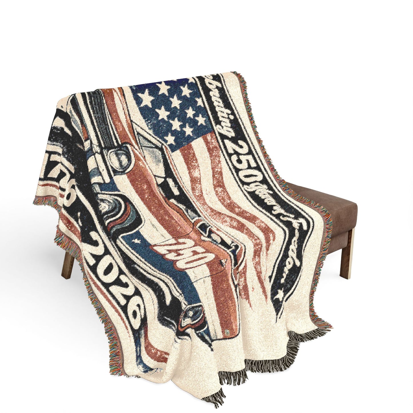 Nova Woven Throw Americana Patriotic Blanket | Automotive Home Decor | Collector Gift | Fathers Day Gift | Car Lover Gift