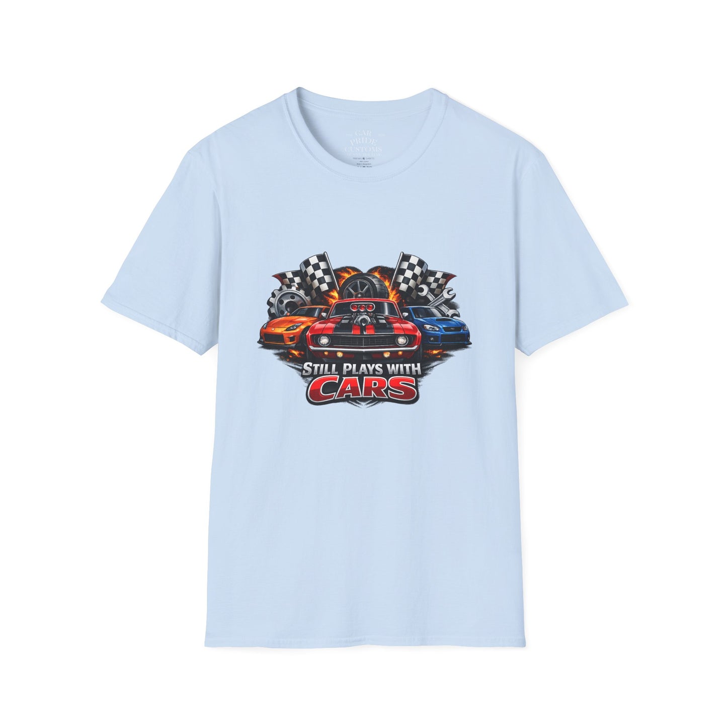 Still Plays with Cars | Funny Muscle Car T-Shirt | Fathers Day Gift for Dad | Hot Rod | Car Lover Gift
