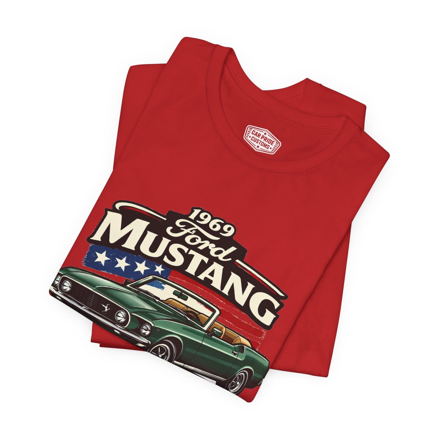 1969 Ford Mustang Convertible Green Pride - Premium Tee