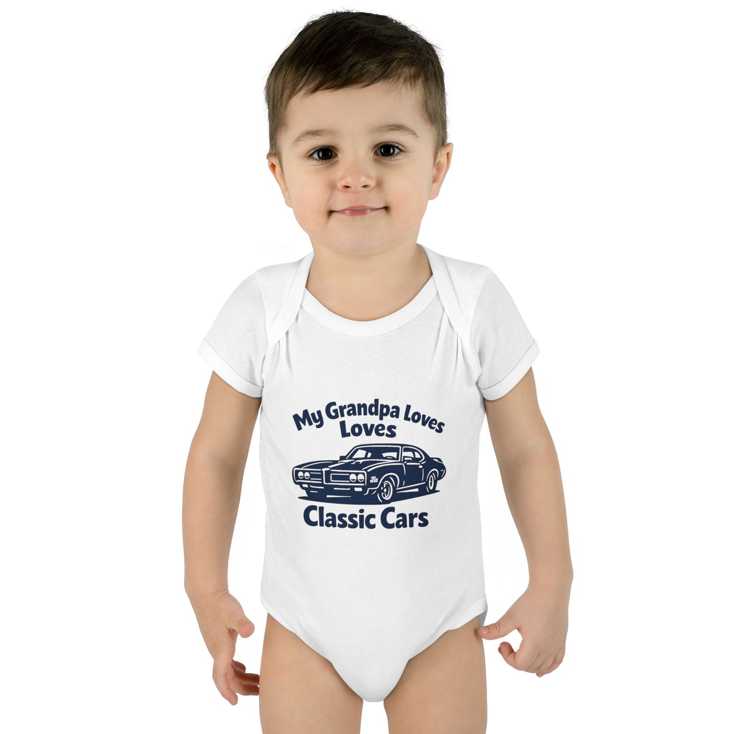 Funny Car Baby Onesie | Classic Car | Grandpa Car Lover Gift | 1968 Pontiac GTO | Grandpa Likes Cars