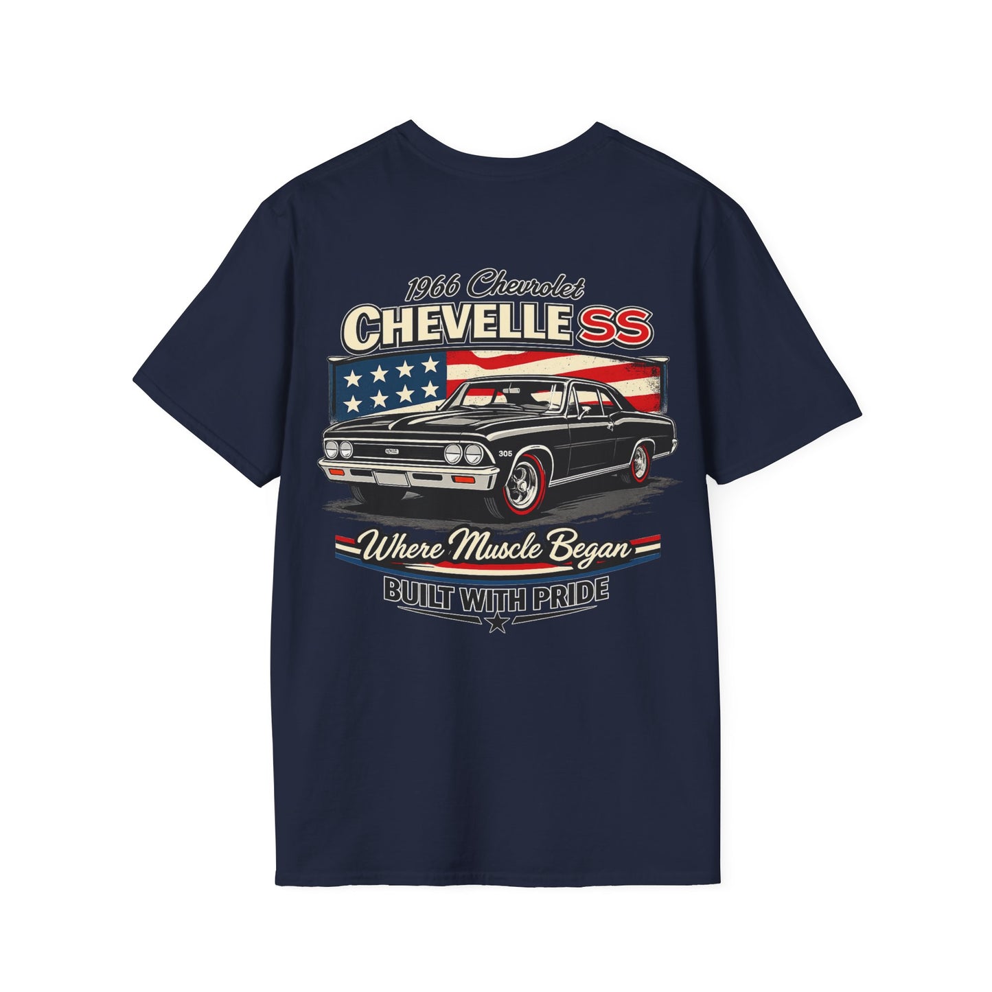 1966 Chevrolet Chevelle SS Black Pride - Printed on Back Premium Tee