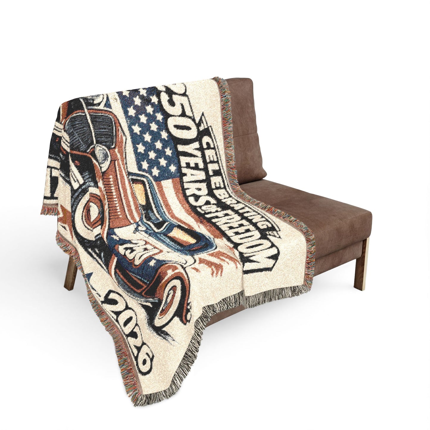 Ford Deluxe Woven Throw Americana Patriotic Blanket | Automotive Home Decor | Collector Gift | Fathers Day Gift | Car Lover Gift