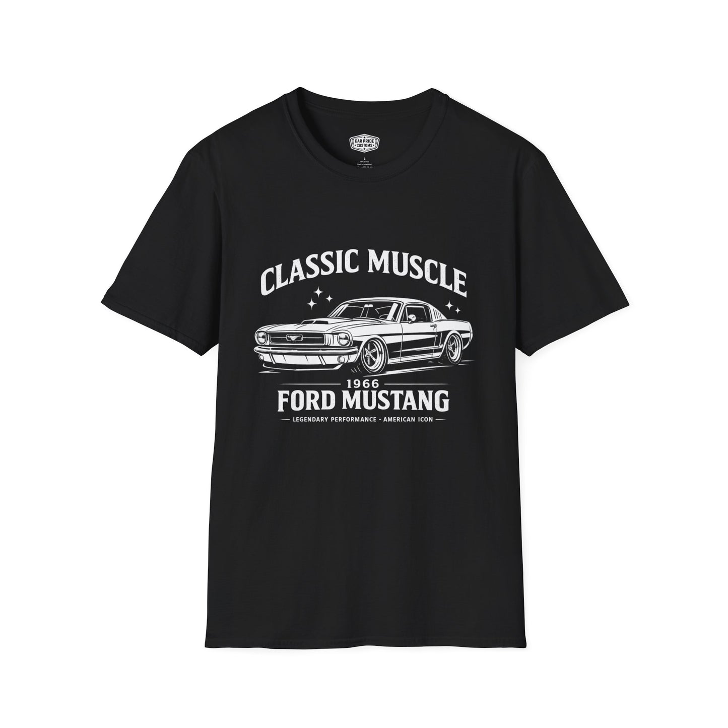 Classic Muscle | 1966 Ford Mustang T-Shirt | Legendary Performance Pony Car Graphic Tee | Ford Mustang Shirt