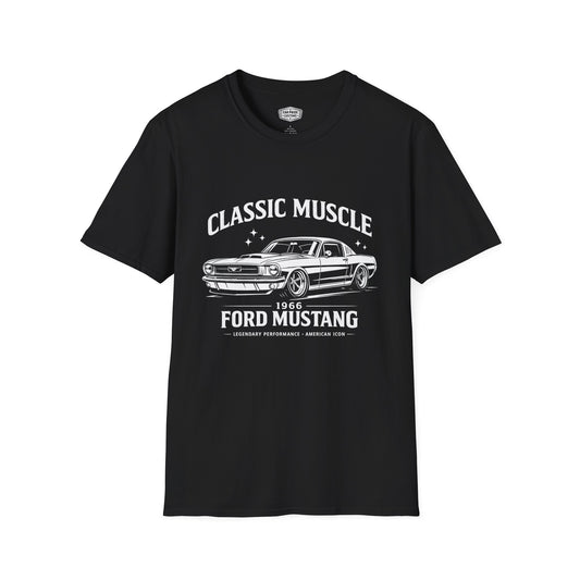 Classic Muscle | 1966 Ford Mustang T-Shirt | Legendary Performance Pony Car Graphic Tee | Ford Mustang Shirt