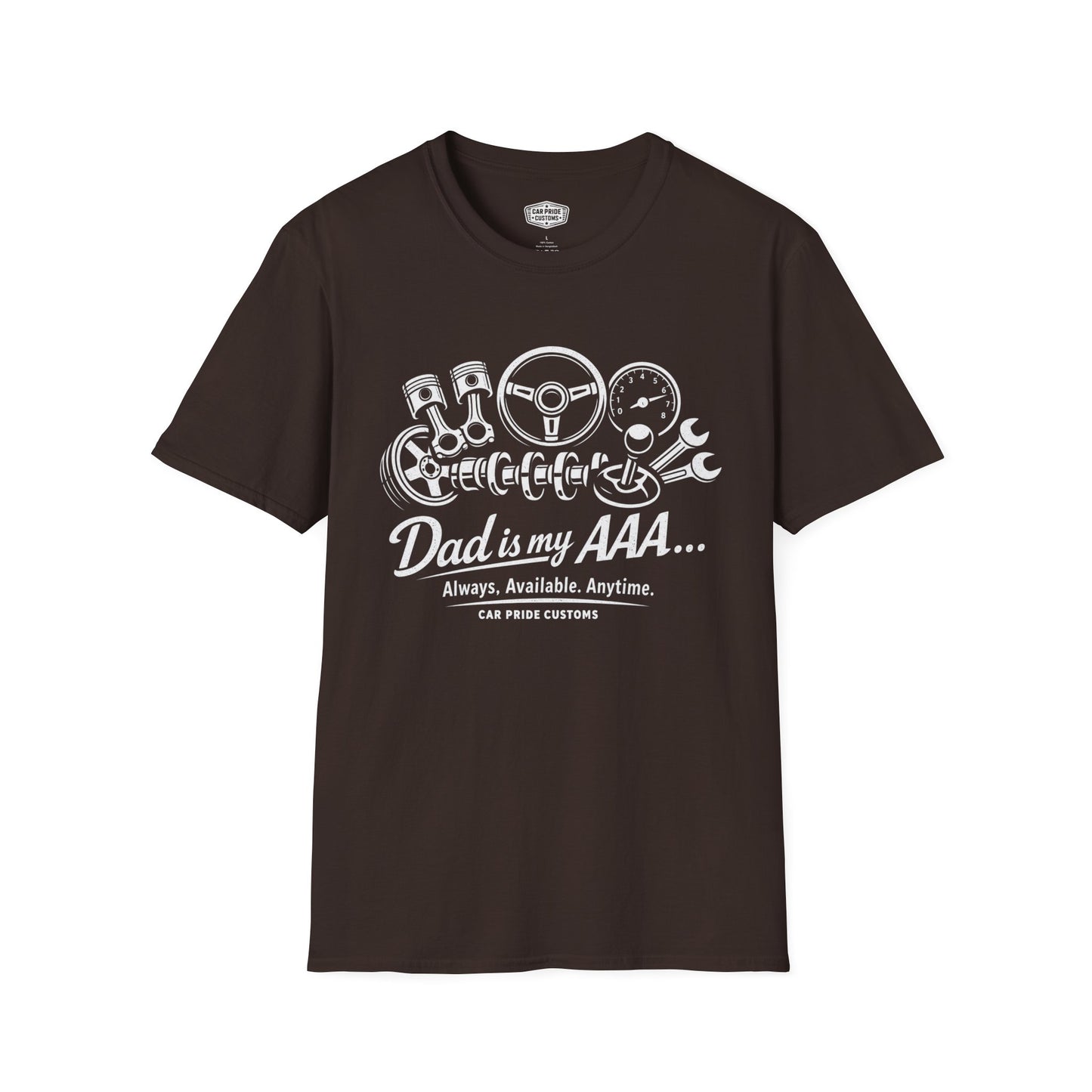 Dad is My AAA T-Shirt | Funny Car Dad Graphic Tee | Always Available Anytime Shirt for Fathers