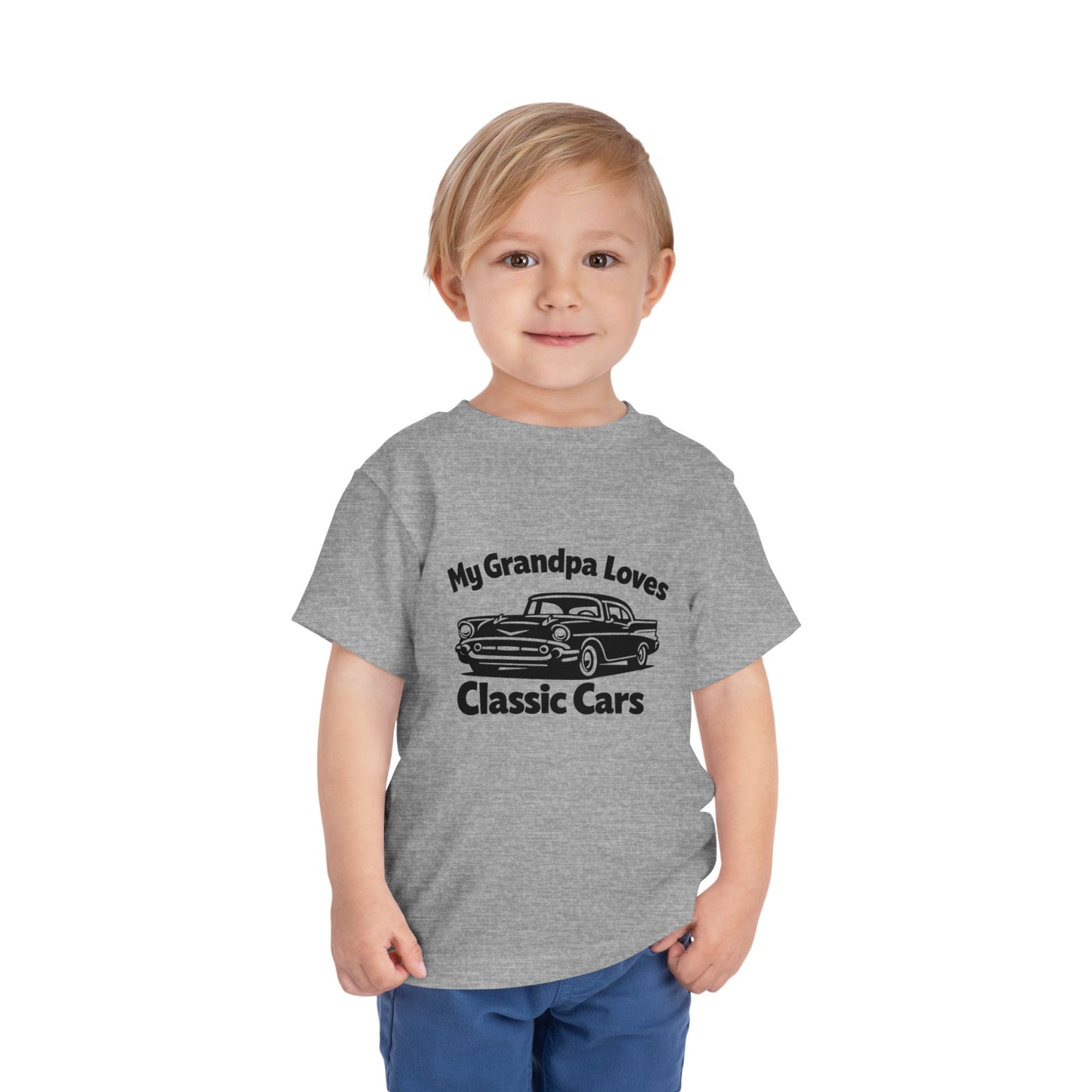 Funny Car T-Shirt | Classic Car Toddler T-Shirt| Grandpa Car Lover Gift | 1957 Chevrolet Bel Air | Grandpa Likes Cars