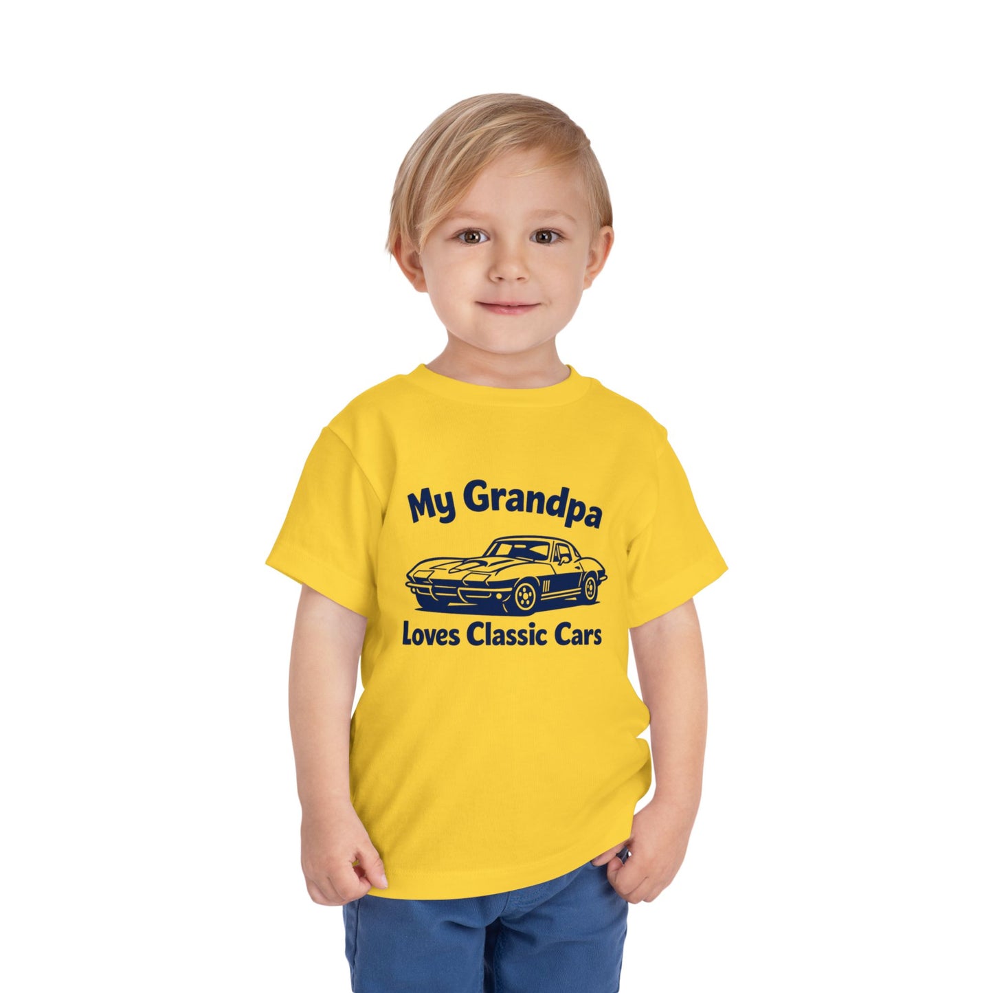 Funny Car T-Shirt | Classic Car Toddler T-Shirt| Grandpa Car Lover Gift | 1967 Chevrolet Corvette | Grandpa Likes Cars