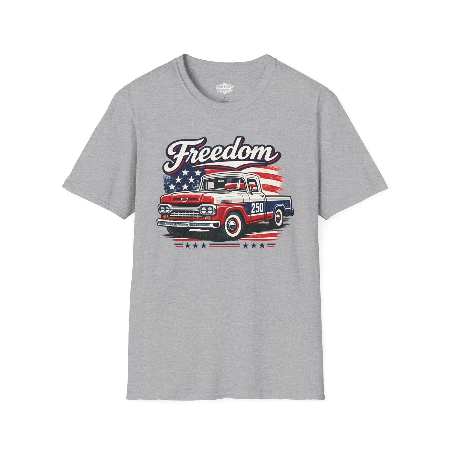 Freedom F100 Pickup 250 Patriotic American Muscle Car T-Shirt | Fathers Day Gift | Car Enthusiast Tee