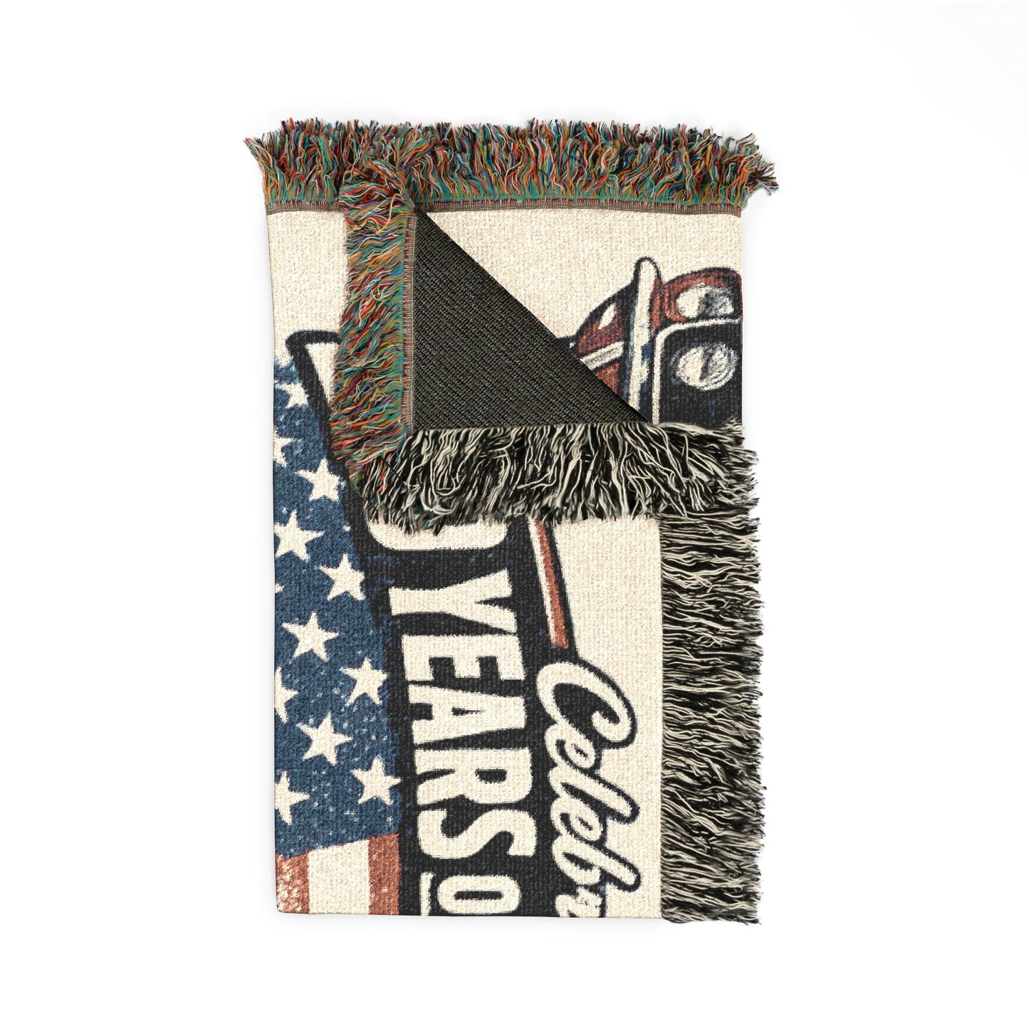 Mustang Woven Throw Americana Patriotic Blanket | Automotive Home Decor | Collector Gift | Fathers Day Gift | Car Lover Gift