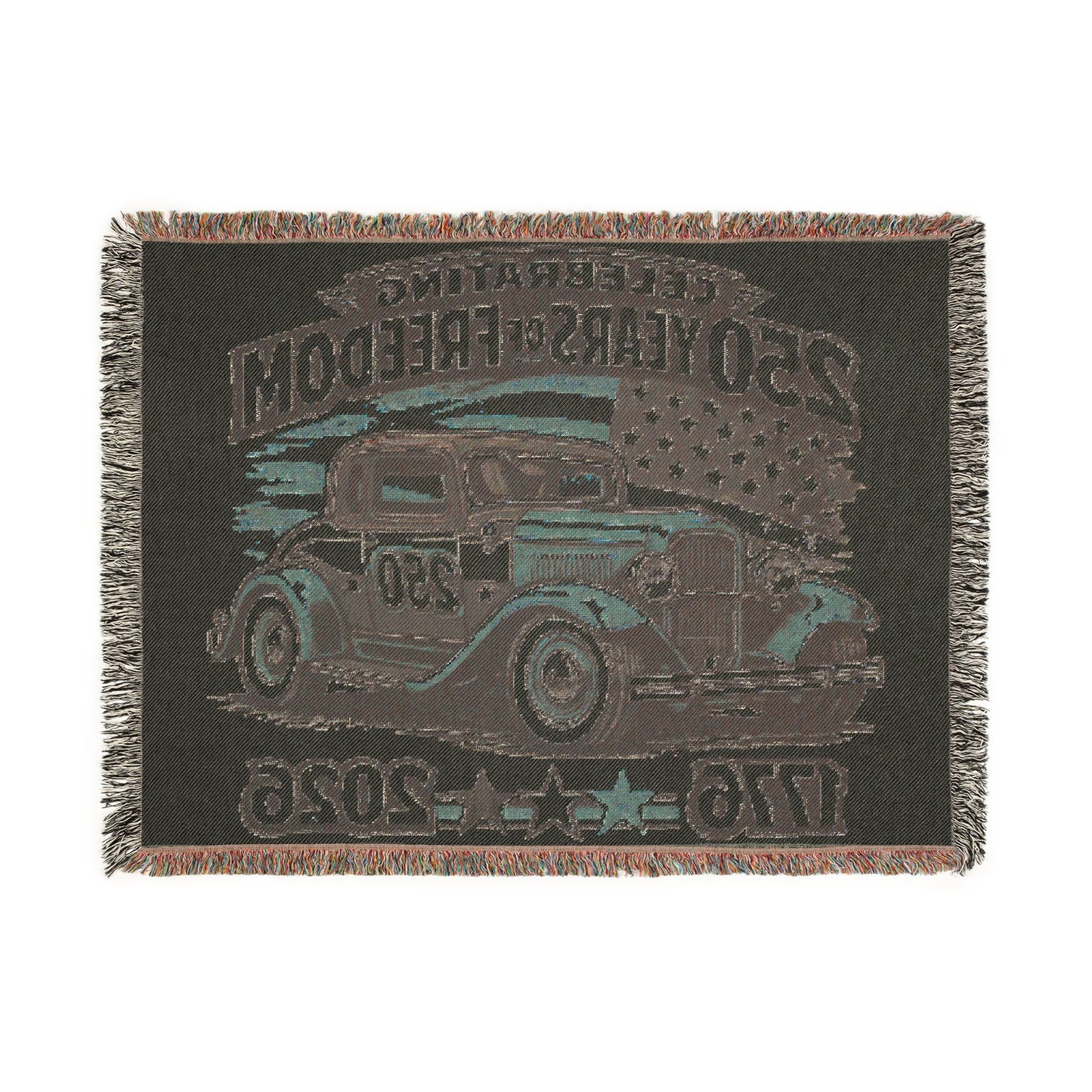 Ford Deluxe Woven Throw Americana Patriotic Blanket | Automotive Home Decor | Collector Gift | Fathers Day Gift | Car Lover Gift