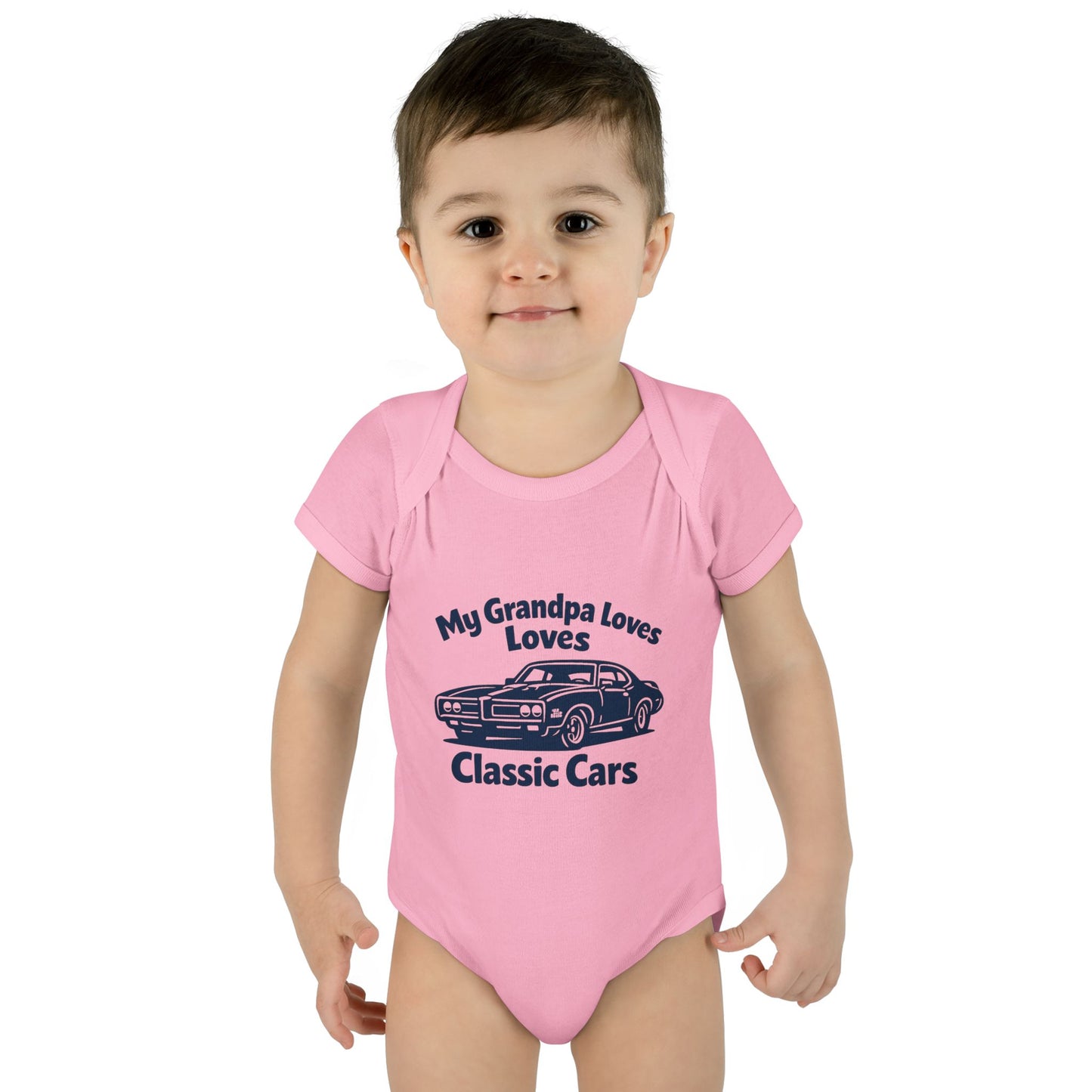 Funny Car Baby Onesie | Classic Car | Grandpa Car Lover Gift | 1968 Pontiac GTO | Grandpa Likes Cars