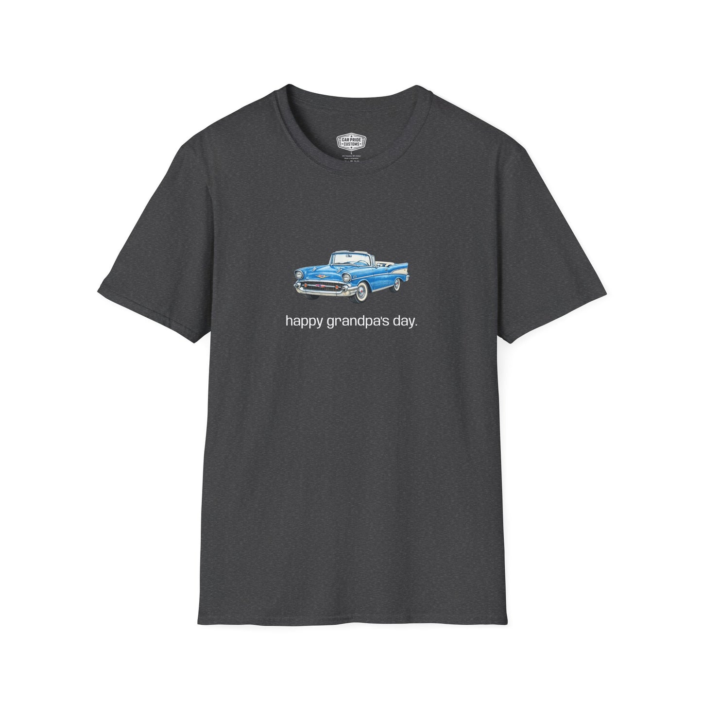 1957 Chevy Bel Air Happy Grandpa’s Day T-Shirt | Classic Convertible Tee | Personalized Grandpa Car Shirt