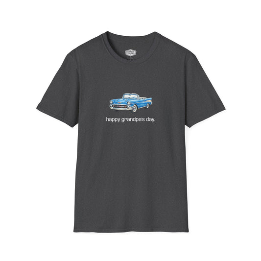 1957 Chevy Bel Air Happy Grandpa’s Day T-Shirt | Classic Convertible Tee | Personalized Grandpa Car Shirt