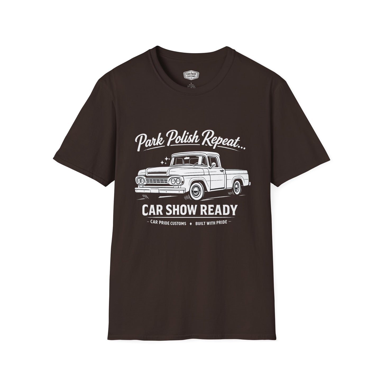 Park Polish Repeat | 1959 Ford F100 T-Shirt | Funny Classic Ford Truck Show Graphic Tee | F100 Shirt