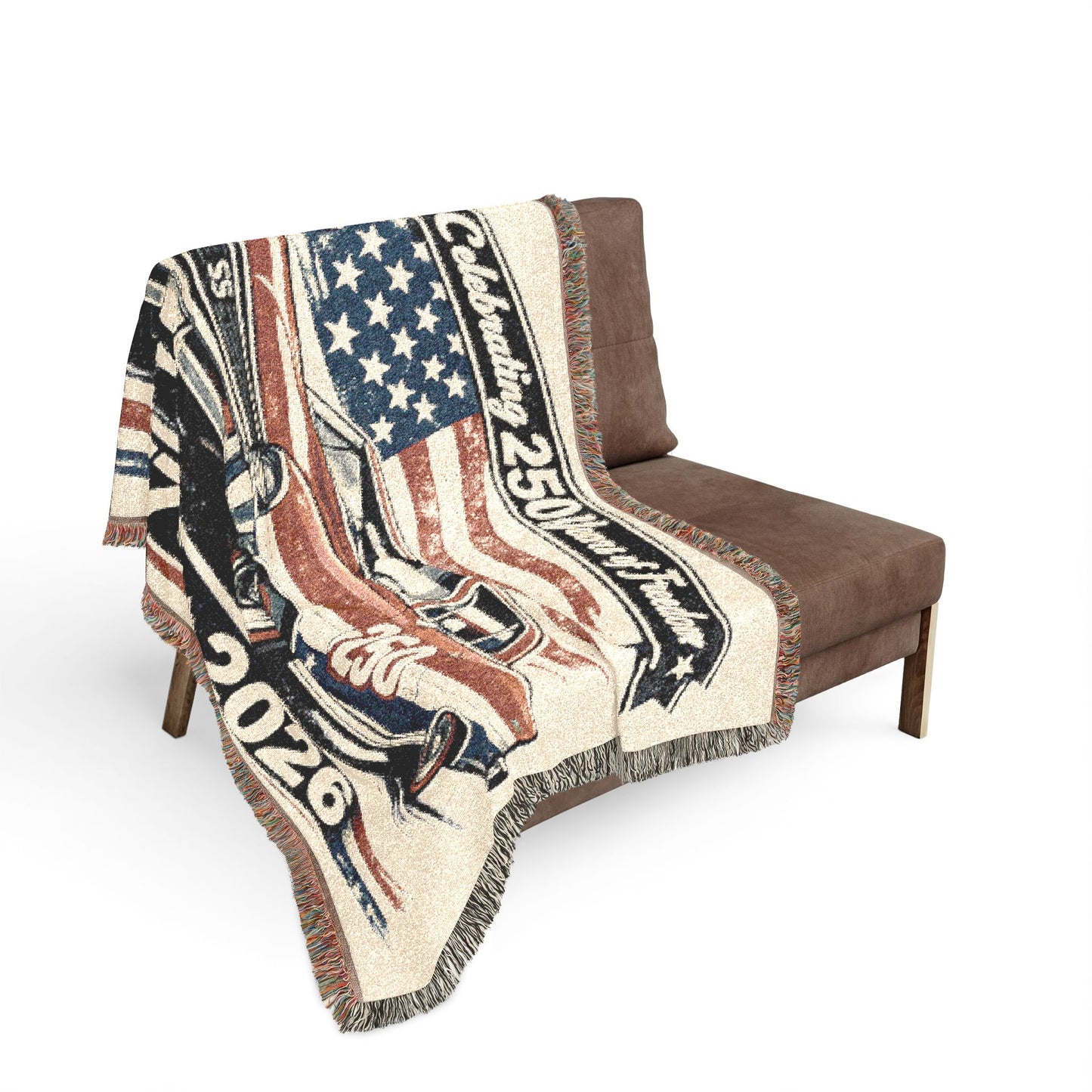 Nova Woven Throw Americana Patriotic Blanket | Automotive Home Decor | Collector Gift | Fathers Day Gift | Car Lover Gift
