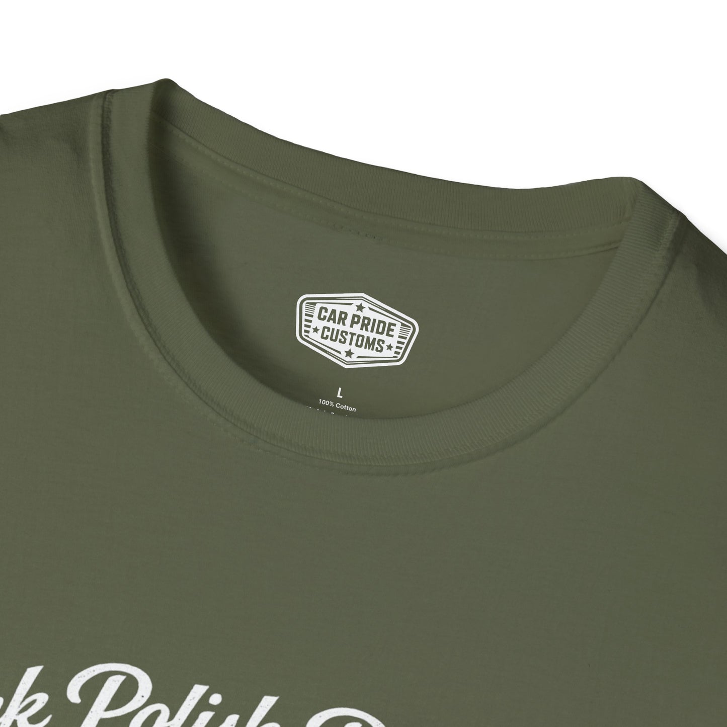 Park Polish Repeat | 1965 Chevy El Camino with Flames T-Shirt | Funny Flame Graphic Show Tee | El Camino Shirt