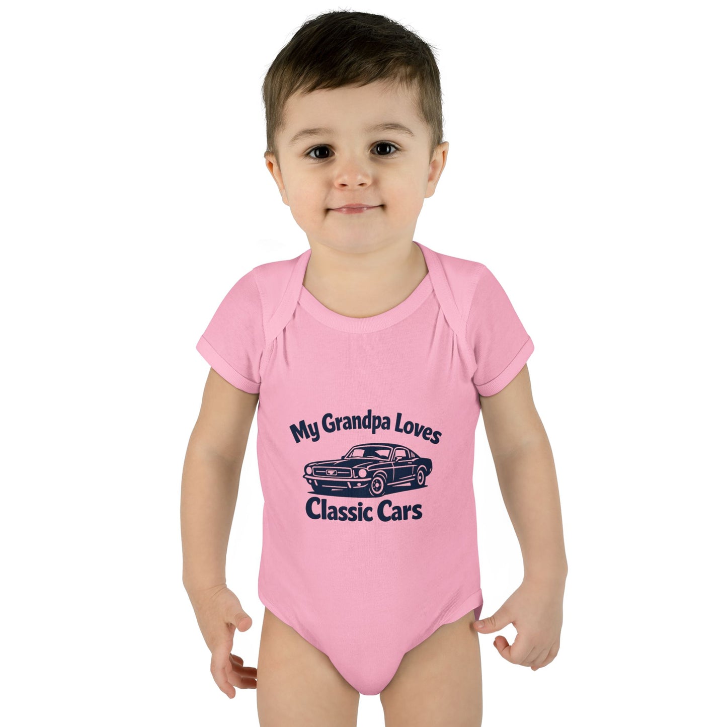 Funny Car Baby Onesie | Classic Car | Grandpa Car Lover Gift | 1968 Ford Mustang | Grandpa Likes Cars