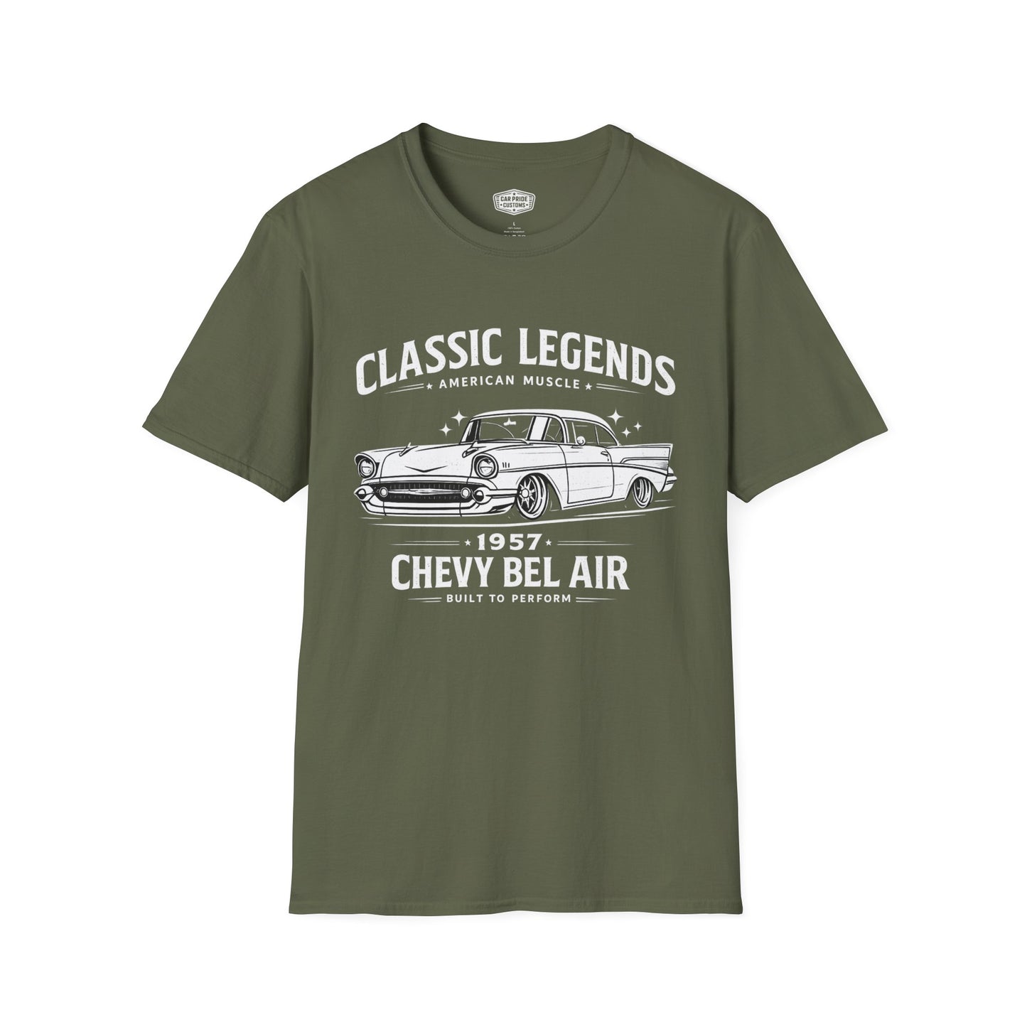 Classic Legends | 1957 Chevy Bel Air T-Shirt | American Muscle Graphic Tee | Tri-Five Chevrolet Shirt